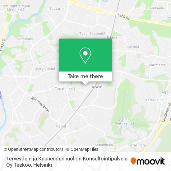 Terveyden- ja Kauneudenhuollon Konsultointipalvelu Oy Teekoo map