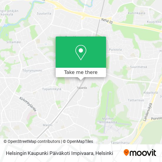 Helsingin Kaupunki Päiväkoti Impivaara map