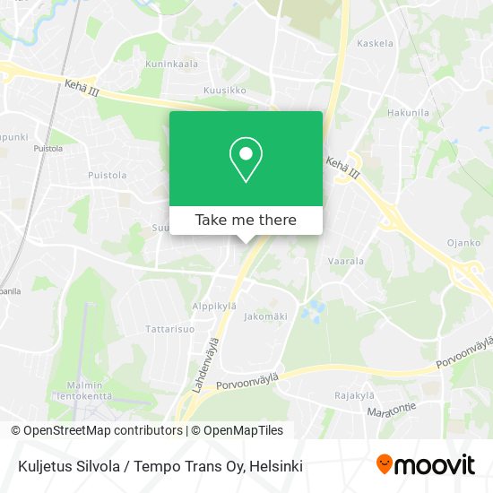 Kuljetus Silvola / Tempo Trans Oy map