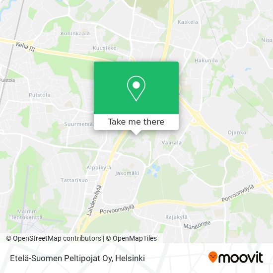 How to get to Etelä-Suomen Peltipojat Oy in Helsinki by Bus, Train or Metro?