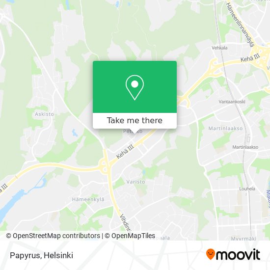 How to get to Papyrus in Vantaa by Bus or Train?