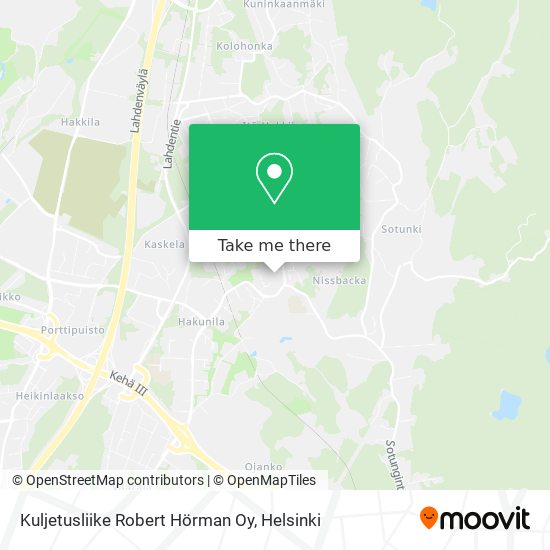 Kuljetusliike Robert Hörman Oy map