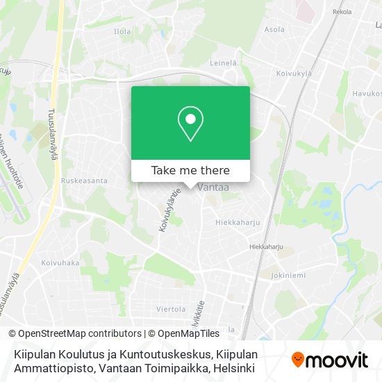 Kiipulan Koulutus ja Kuntoutuskeskus, Kiipulan Ammattiopisto, Vantaan Toimipaikka map