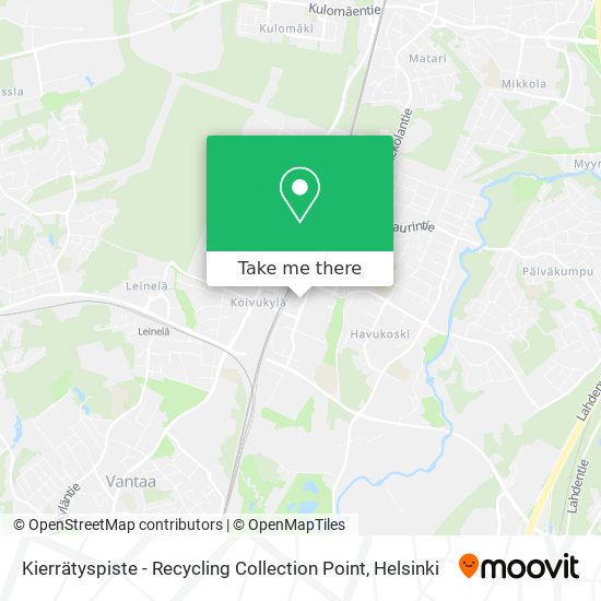 Kierrätyspiste - Recycling Collection Point map