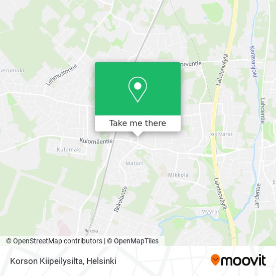 How to get to Korson Kiipeilysilta in Vantaa by Bus or Train?