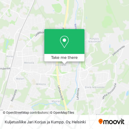 Kuljetusliike Jari Korjus ja Kumpp. Oy map