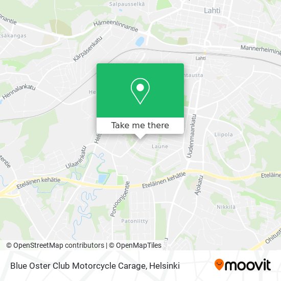 Blue Oster Club Motorcycle Carage map