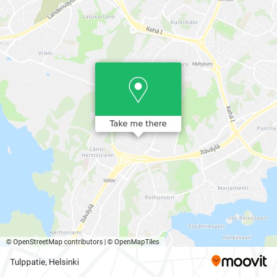 How to get to Tulppatie in Helsinki by Bus or Metro?