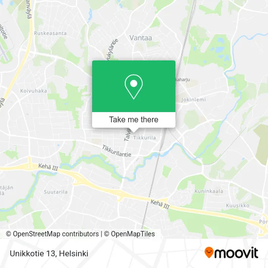 Unikkotie 13 map