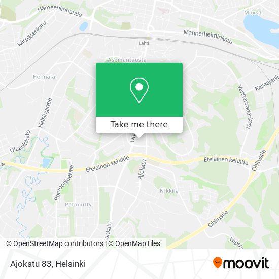 How to get to Ajokatu 83 in Lahti by Bus or Train?