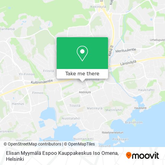 Elisan Myymälä Espoo Kauppakeskus Iso Omena map