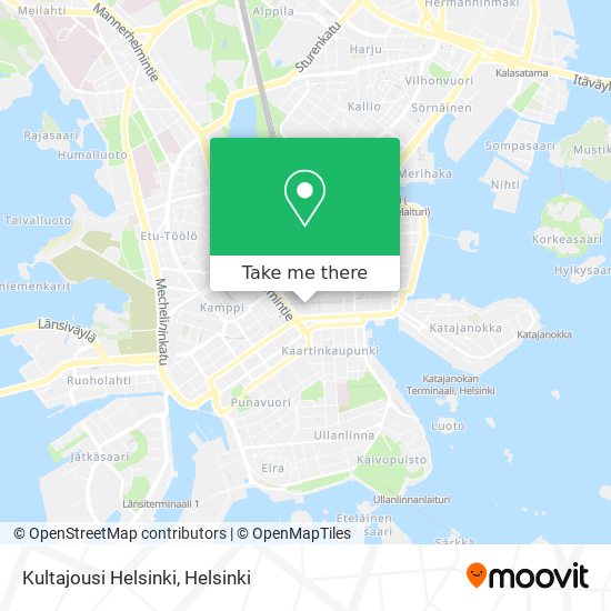 Kultajousi Helsinki map