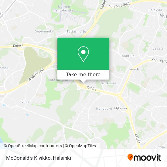 McDonald's Kivikko map