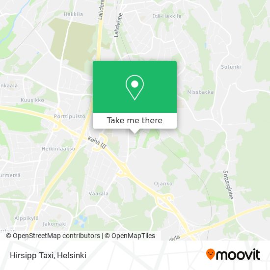 How to get to Hirsipp Taxi in Vantaa by Bus or Metro?