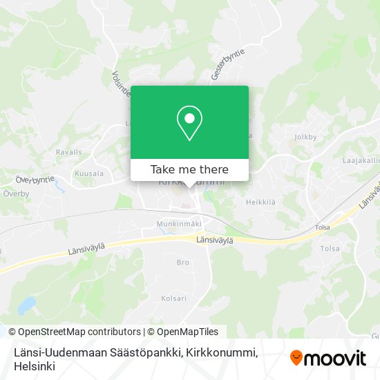 Länsi-Uudenmaan Säästöpankki, Kirkkonummi map