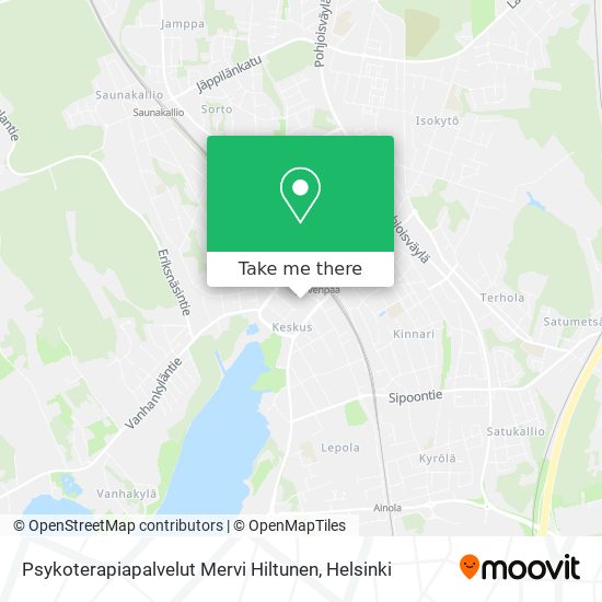 Psykoterapiapalvelut Mervi Hiltunen map