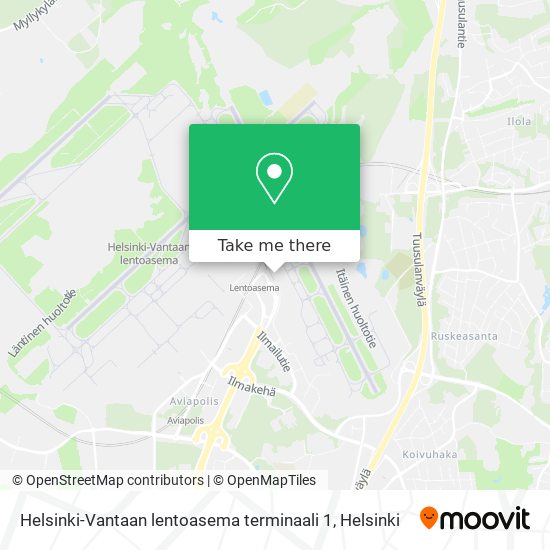 How to get to Helsinki-Vantaan lentoasema terminaali 1 by Bus or Train?