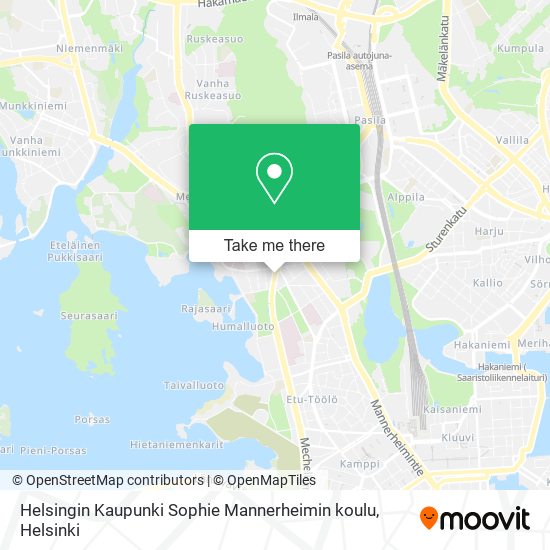 Helsingin Kaupunki Sophie Mannerheimin koulu map