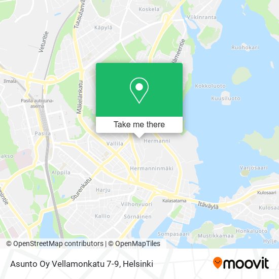 Asunto Oy Vellamonkatu 7-9 map