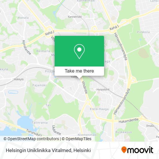 Helsingin Uniklinikka Vitalmed map