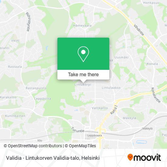 Validia - Lintukorven Validia-talo map