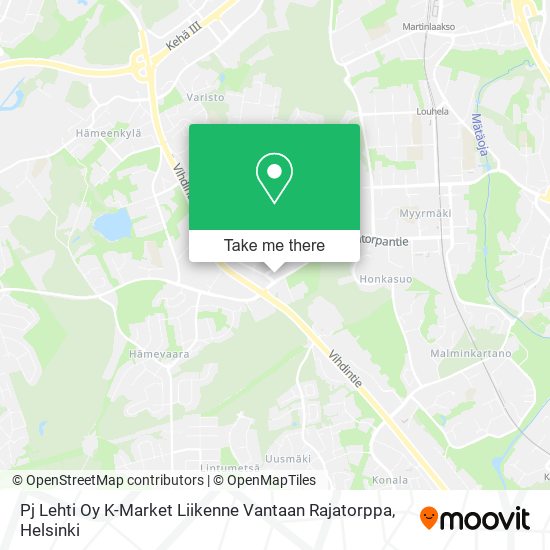 Pj Lehti Oy K-Market Liikenne Vantaan Rajatorppa map