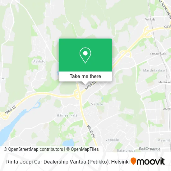 Rinta-Joupi Car Dealership Vantaa (Petikko) map