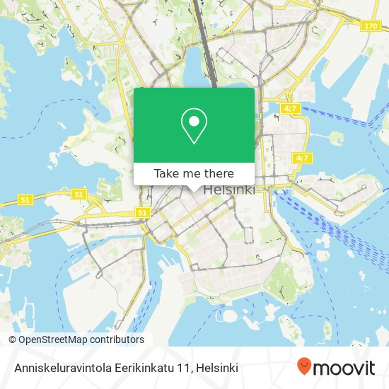 Anniskeluravintola Eerikinkatu 11 map