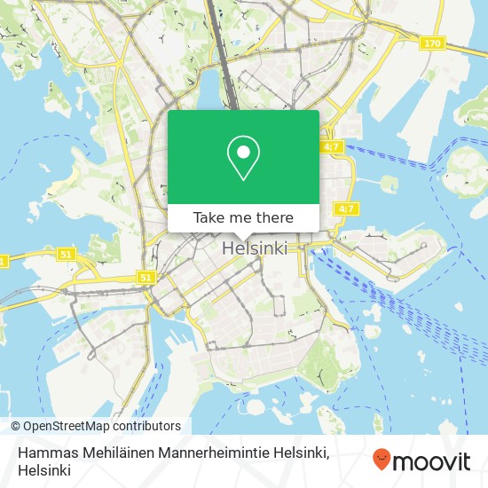 Hammas Mehiläinen Mannerheimintie Helsinki map