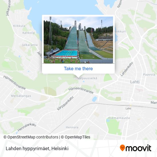 How to get to Lahden hyppyrimäet in Lahti by Bus or Train?