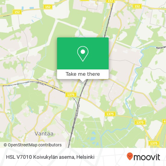 HSL V7010 Koivukylän asema map