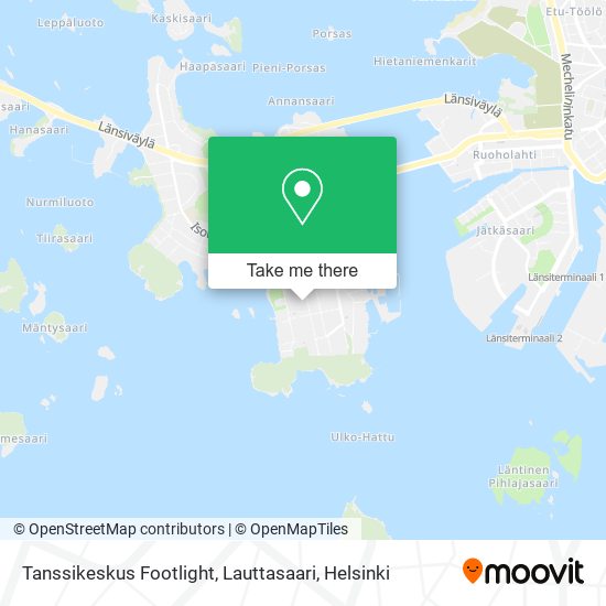 Tanssikeskus Footlight, Lauttasaari map