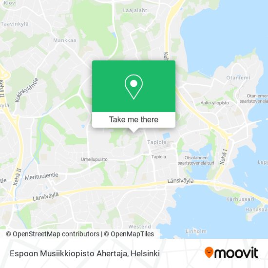 Espoon Musiikkiopisto Ahertaja map