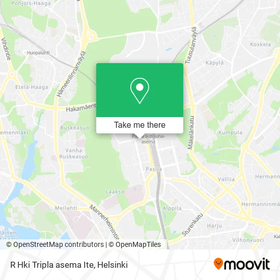 Helsinki Tripla Station map
