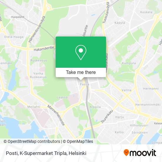 Posti, K-Supermarket Tripla map