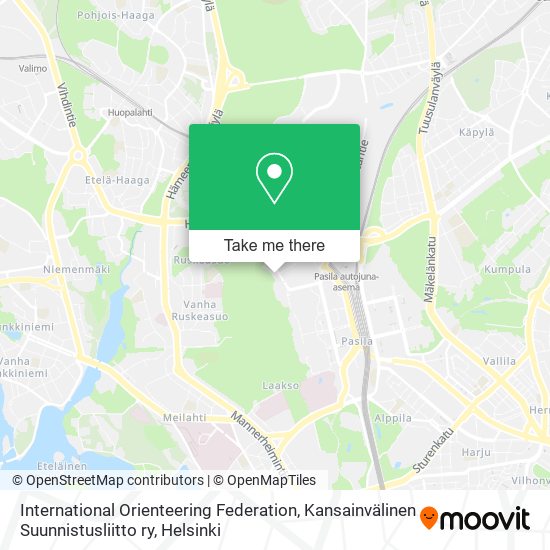 International Orienteering Federation, Kansainvälinen Suunnistusliitto ry map