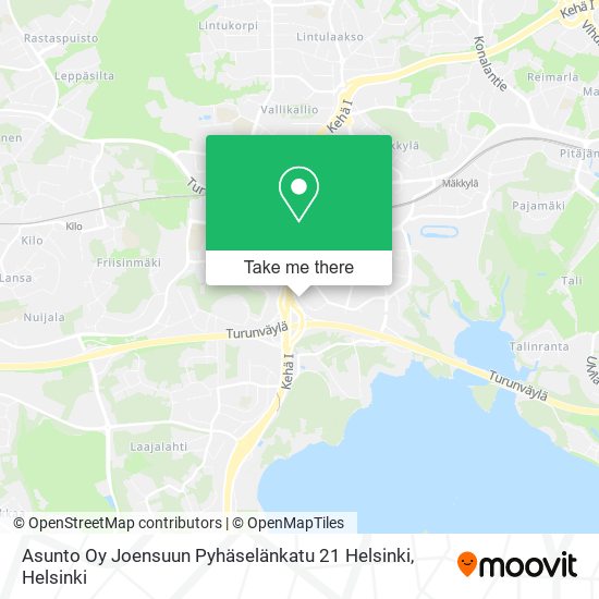 Asunto Oy Joensuun Pyhäselänkatu 21 Helsinki map