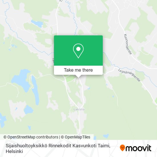 Sijaishuoltoyksikkö Rinnekodit Kasvunkoti Taimi map