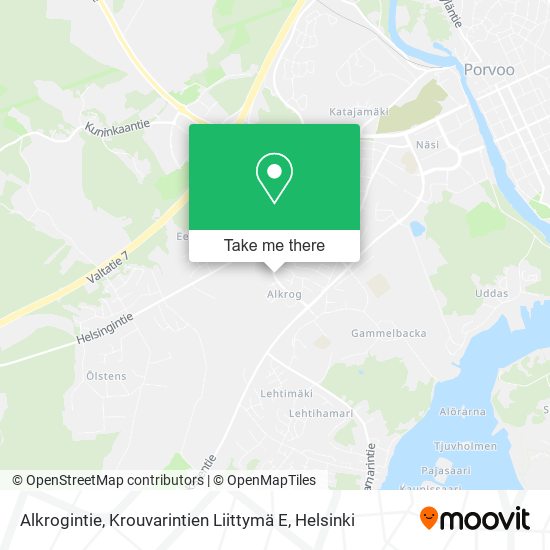 Alkrogintie, Krouvarintien Liittymä E map