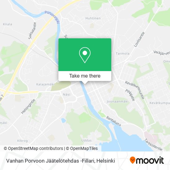 Vanhan Porvoon Jäätelötehdas -Fillari map