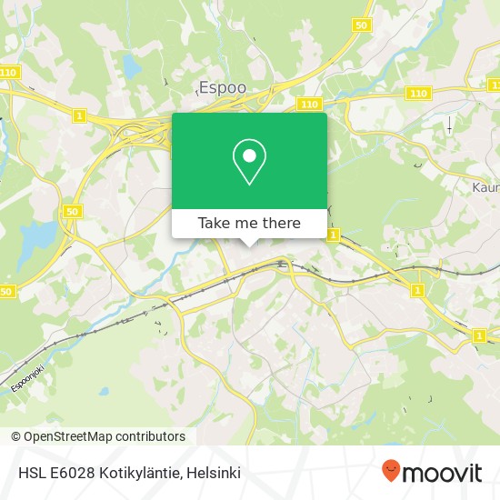 HSL E6028 Kotikyläntie map