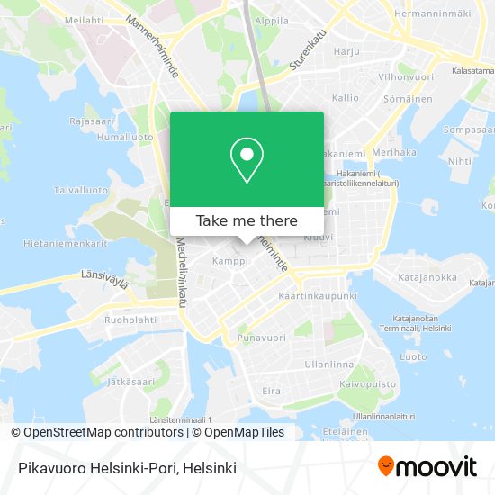 Pikavuoro Helsinki-Pori map