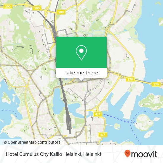 Hotel Cumulus City Kallio Helsinki map