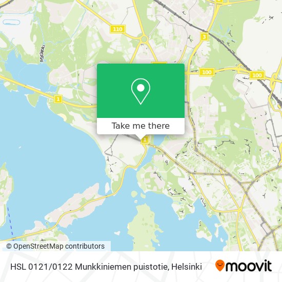 HSL 0121 / 0122 Munkkiniemen puistotie map