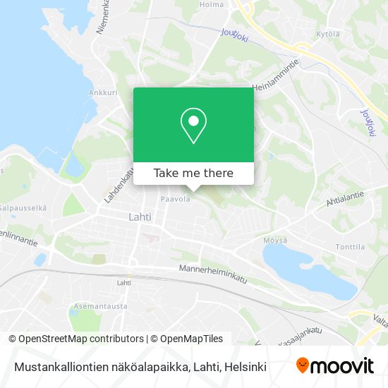Mustankalliontien näköalapaikka, Lahti map
