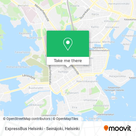 ExpressBus Helsinki - Seinäjoki map