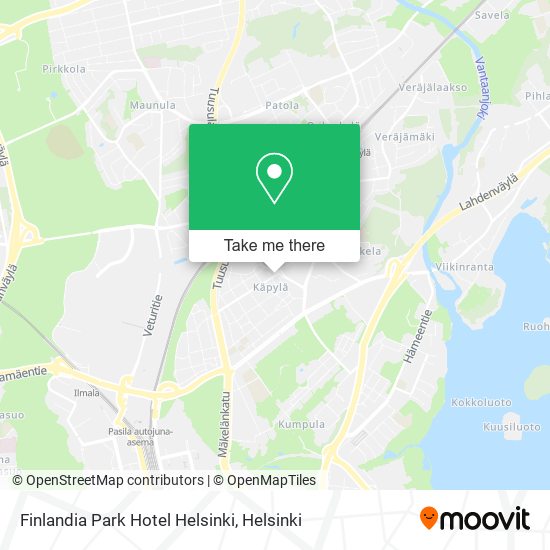 Finlandia Park Hotel Helsinki map