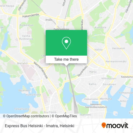 Express Bus Helsinki - Imatra map