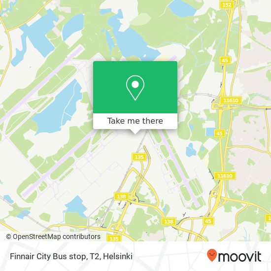 Finnair City Bus stop, T2 map