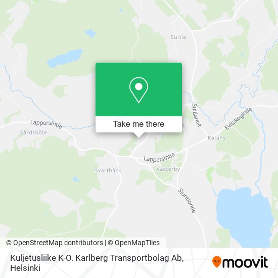 Kuljetusliike K-O. Karlberg Transportbolag Ab map